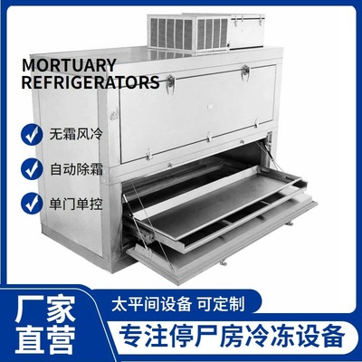 Mortuary freezer 侧开门双体太平柜风冷尸体冷藏箱2屉尸体瞻仰箱