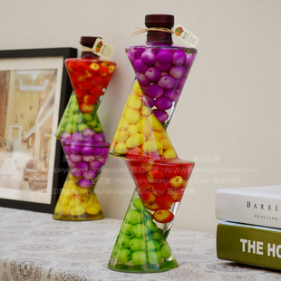 家居装 饰品约摆件创意水果玻璃瓶酒店餐桌餐厅酒柜橱柜摆设