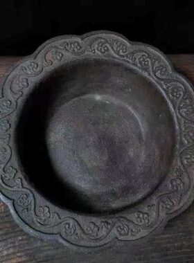 盆仿古火佳收藏铁道具炭取暖炉品影视炉盆老铁火做旧宣明大德年制