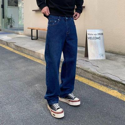 美式复古水洗做旧牛仔裤男款潮牌宽松直筒休闲长裤子痞帅高级感