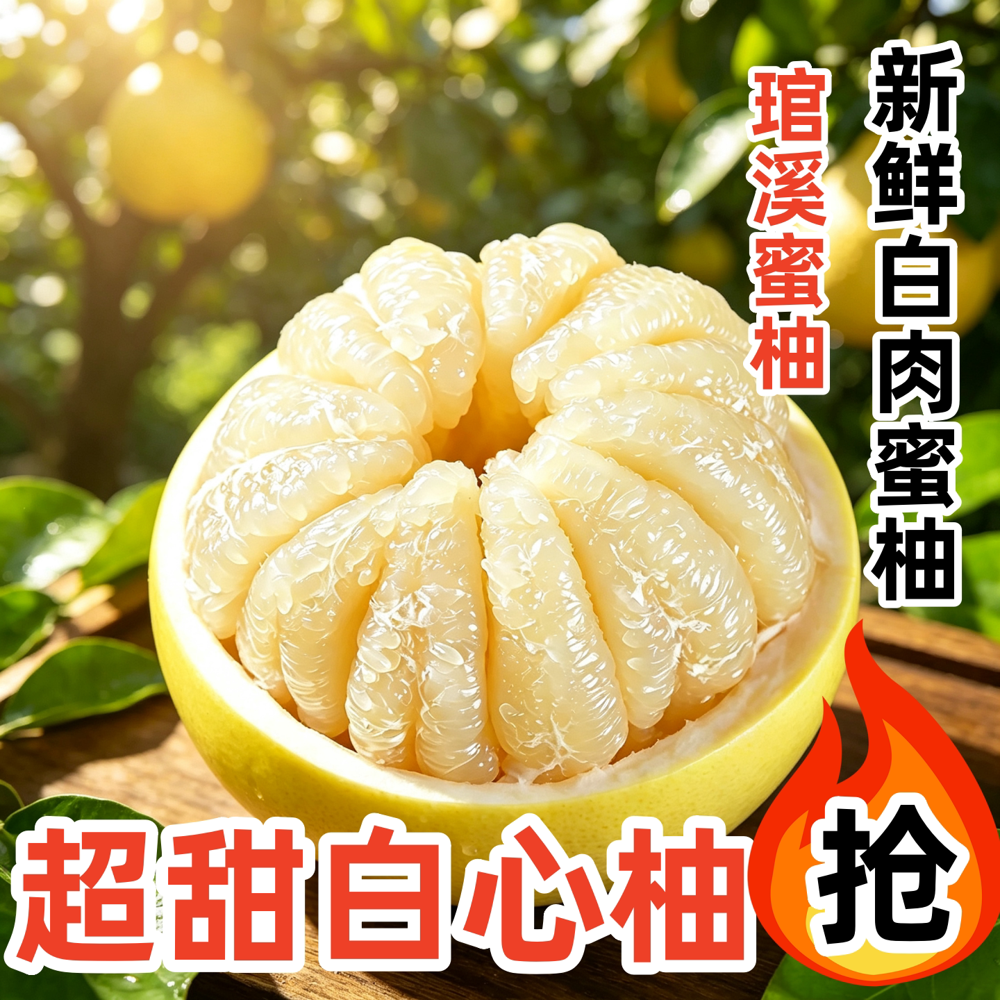【奶糖蜜柚彩箱装】福建蜜柚白心柚子漳州平和白肉蜜柚当季