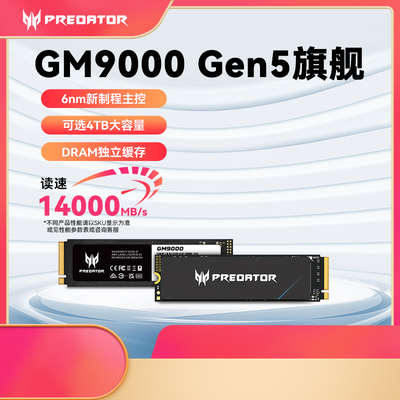 宏碁掠夺者【GM9000】 SSD M.2接口(NVMe协议) 神舆NVMe PCIe 5.0