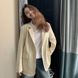 黄色高级感西装外套女2025春秋新款韩版宽松小个子通勤休闲小西服，女装西装，浙宝007A（原150A)