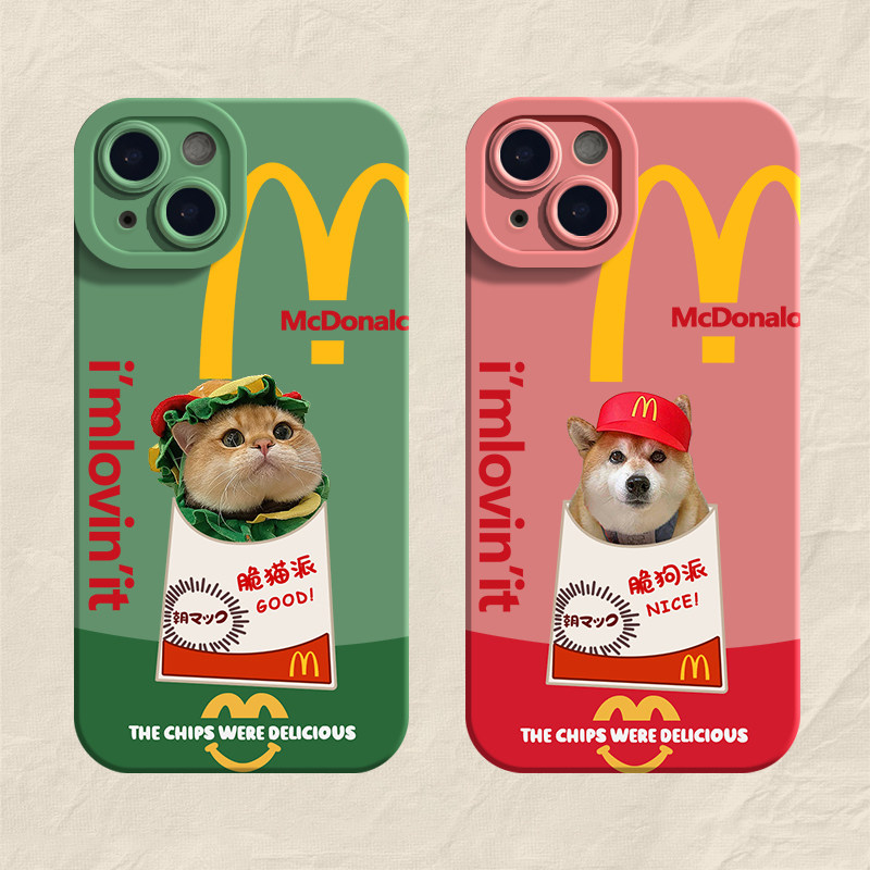 脆猫派M记适用iPhone苹果15promax手机壳11/12/13/14/15pro可爱软壳iphone8/14plus女新款x/xr/xs/xsmax情侣