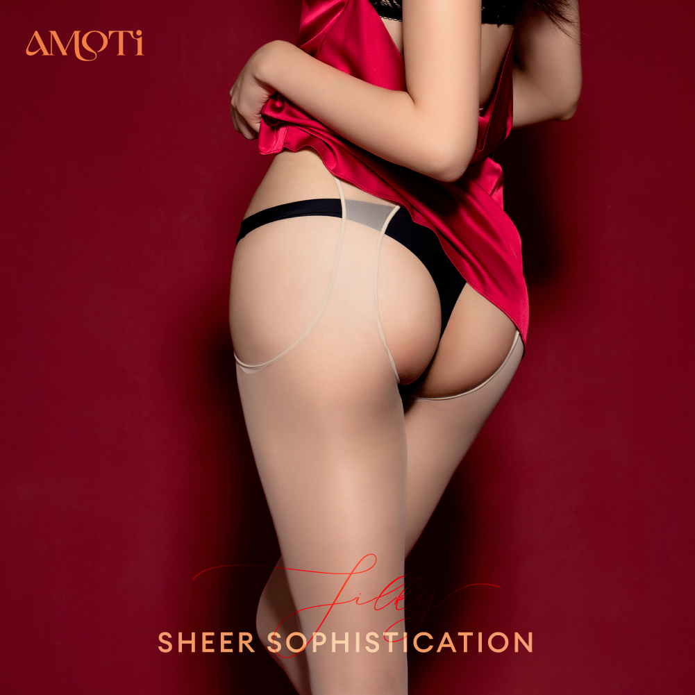AMOTi纯欲四面开裆连裤超薄丝袜
