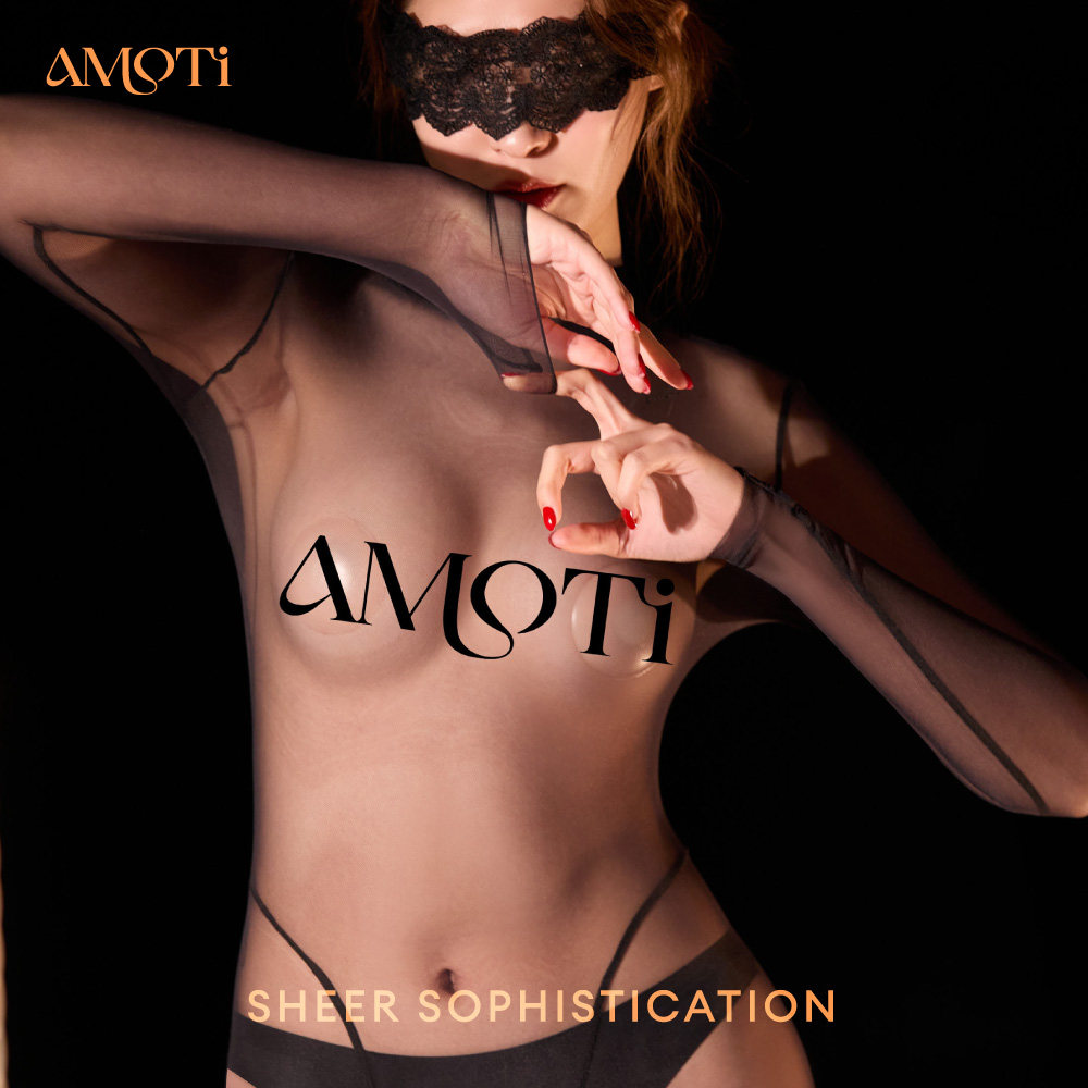 AMOTi 缇 心灵感触 -悠[纱]网纱超透轻薄性感紧身拉链诱惑连体衣