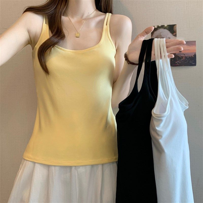 韩系辣妹风吊带小背心女夏季大码胖mm内搭美背带胸垫外穿打底上衣,女装/女士精品,大码内搭,淘宝优惠券,粉丝福利购,淘宝优惠卷