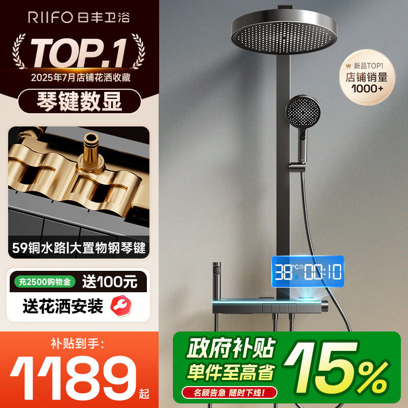日丰淋浴花洒套装全铜M9图片