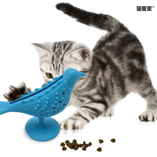 猫咪硅胶鱼漏食磨牙玩具