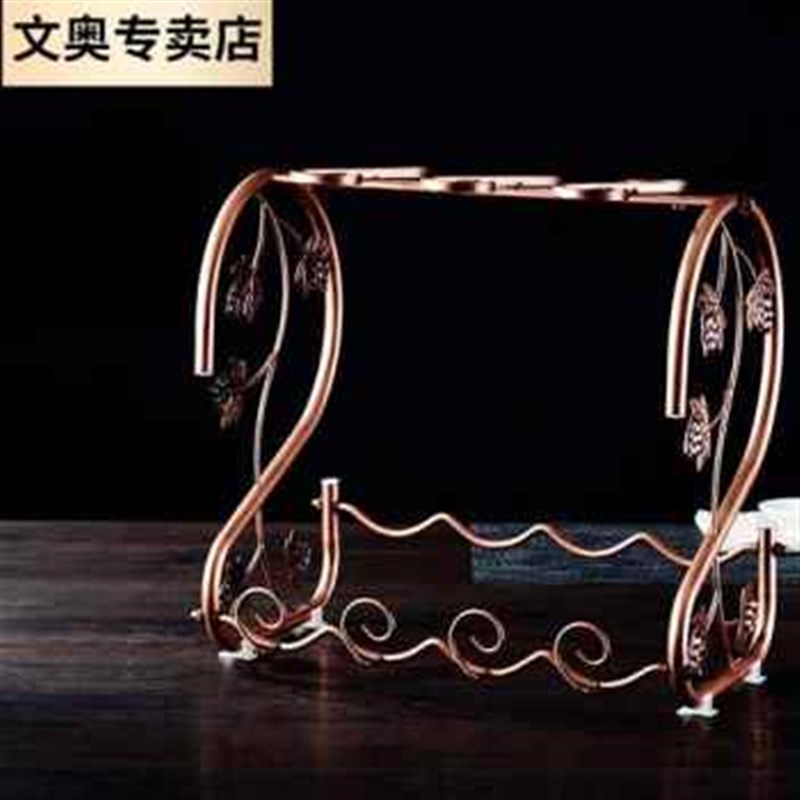 厂促新款c红酒架摆件现代轻奢酒杯架倒挂架家用放酒瓶的架子简约