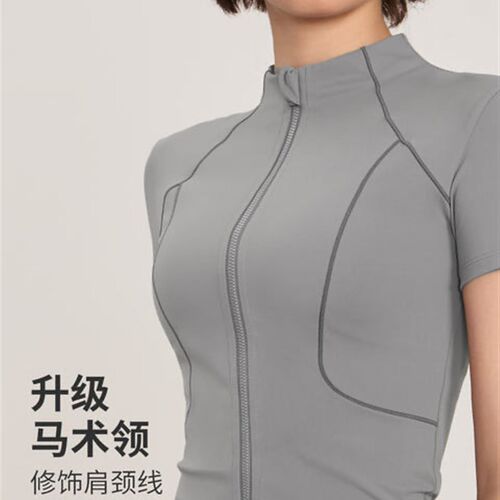 24瑜伽服夏季短袖修身显瘦 健身运动跑K步骑行户外训练速干上衣女