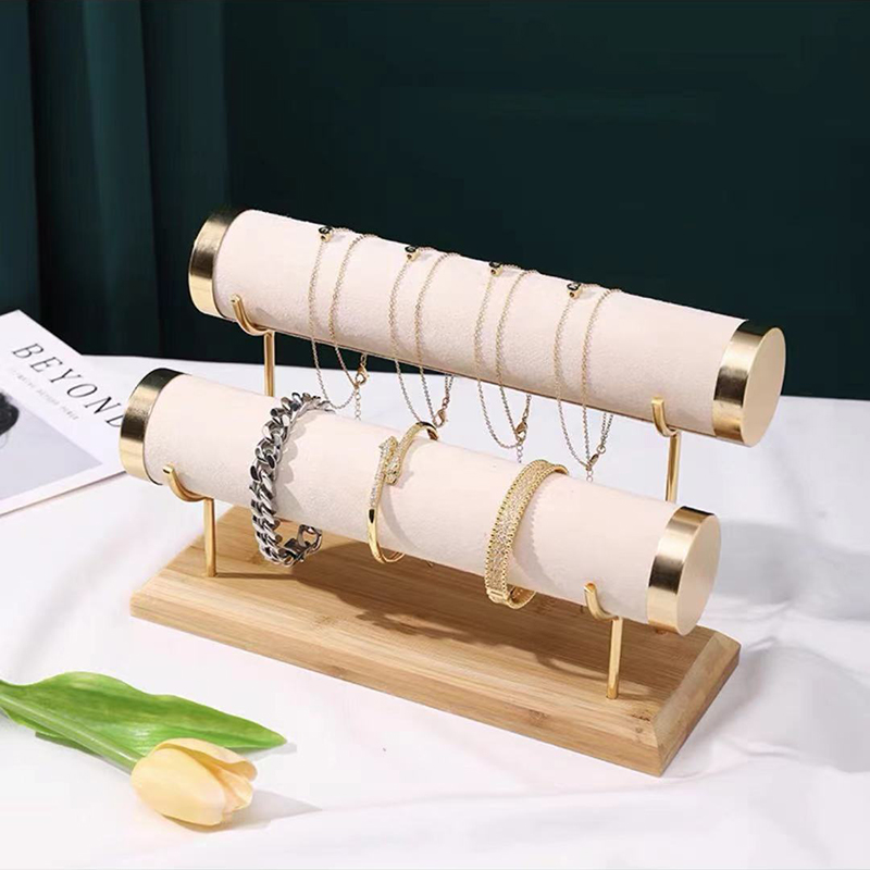 竹木手镯架高档可拆发圈手表首饰架摆件手串架子托手链饰品展示架