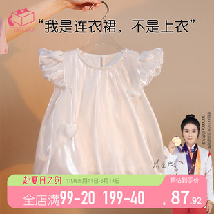 女童连衣裙夏季宝宝衣服周t岁礼服小女孩夏装洋气流光纱白色公主