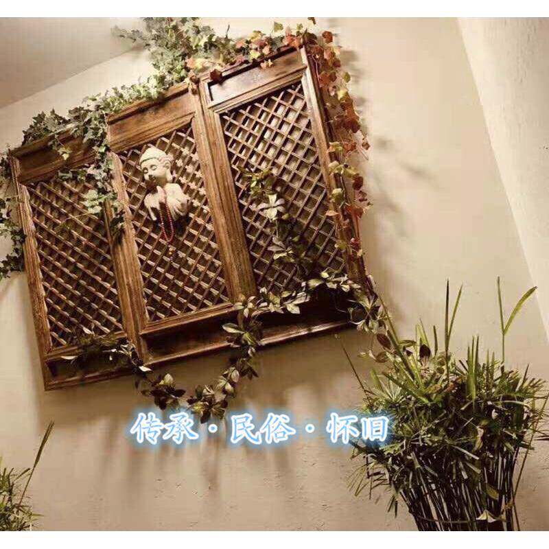 民俗怀旧老物件旧隔扇隔断旧格栏门窗老木门旧木窗木装饰民宿茶馆