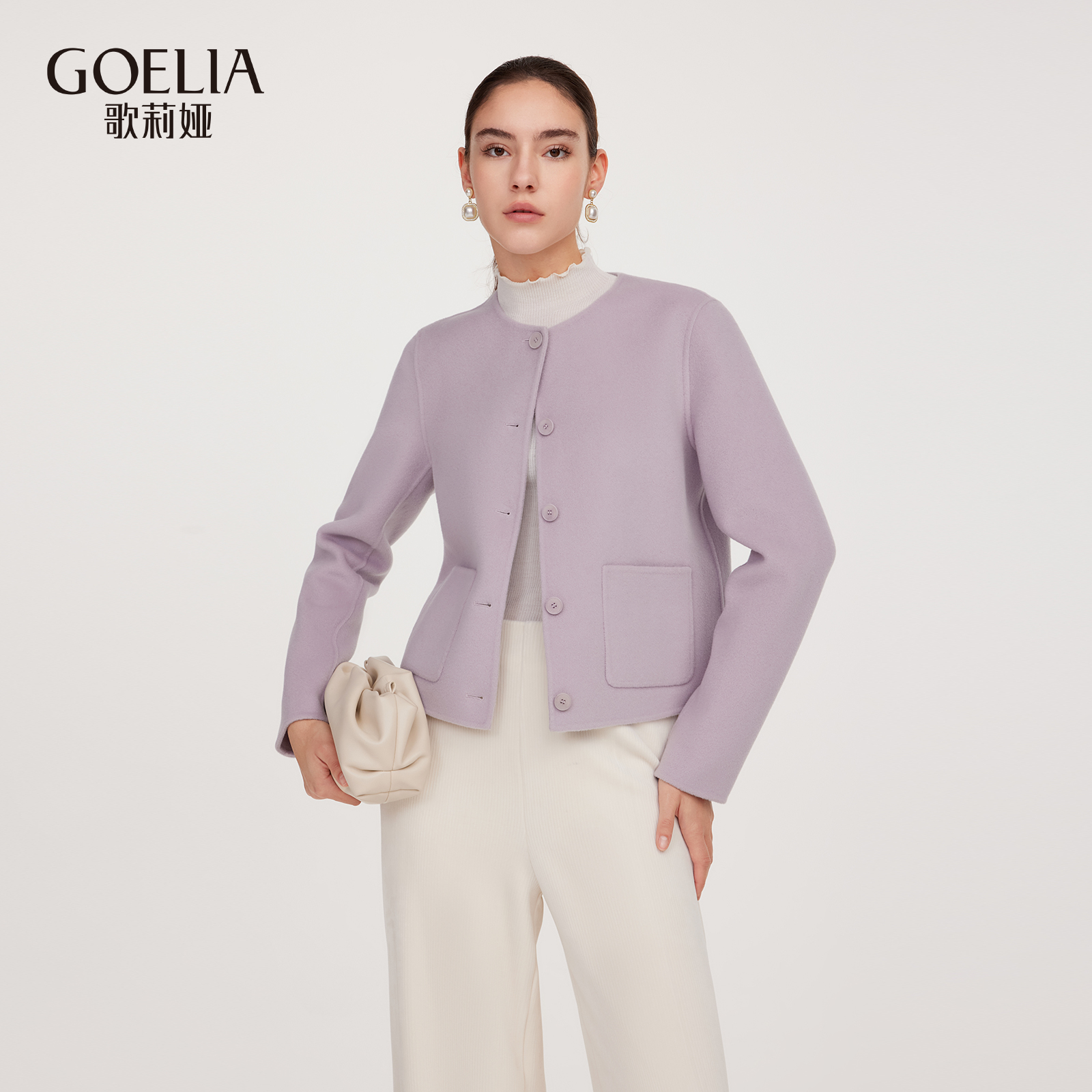 冬季新品全毛双面呢短外套