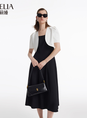 歌莉娅套装连衣裙女2024夏季新款黑色吊带裙短西装外套1C6CAB270