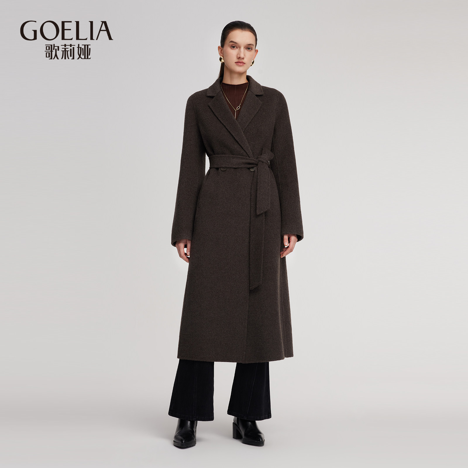 1.22歌莉娅冬季新品拉毛毛呢外套大衣配腰带1ENC6N580,女装/女士精品,毛呢外套,淘宝优惠券,粉丝福利购,淘宝优惠卷