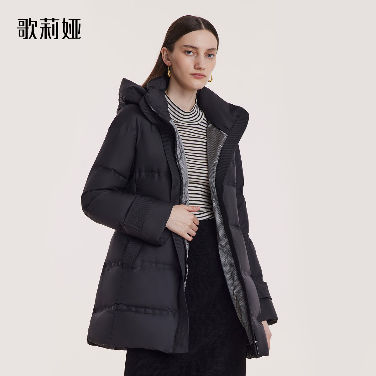 歌莉娅羽绒服女中长款加厚外套
