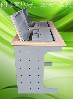 广条西隐广藏式电脑转桌大连微机室多媒体培训桌州双人形37680学