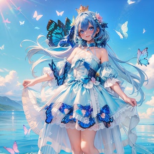 蝴蝶少女ai幻图光影艺术字隐藏字定制艺术头像定制文字嵌入幻术字