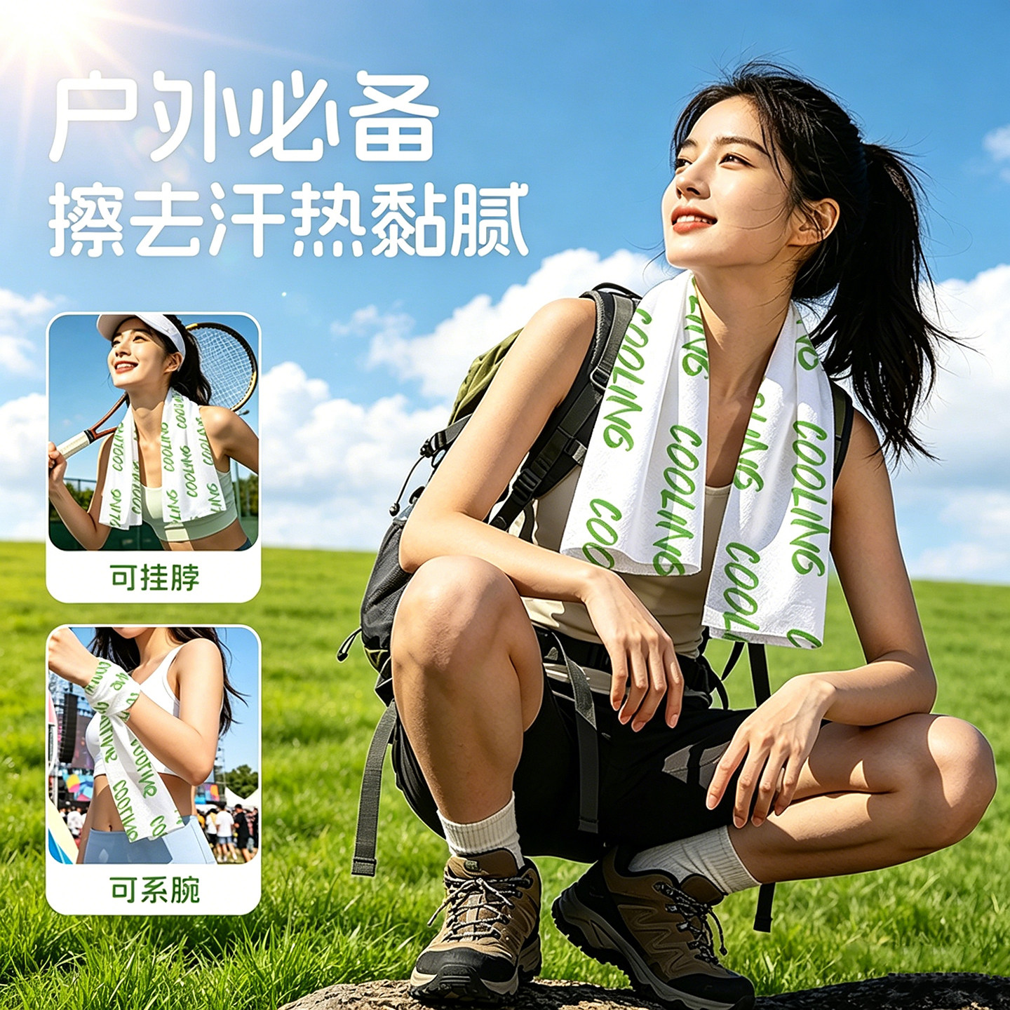 一次性冰爽降温冰巾夏天清凉学生军训消暑运动便携吸汗清洁湿毛巾