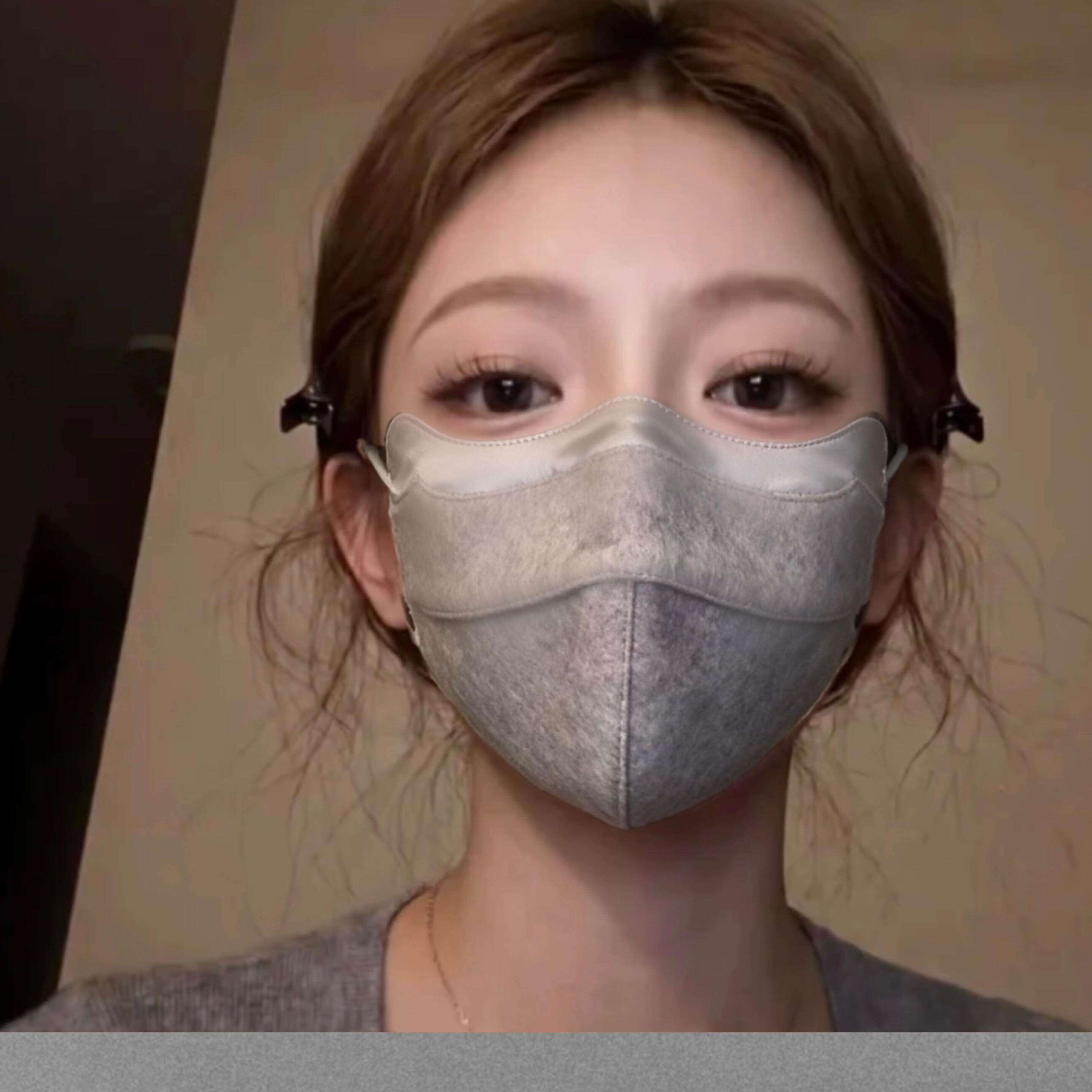 保暖口罩女秋冬防风寒真丝