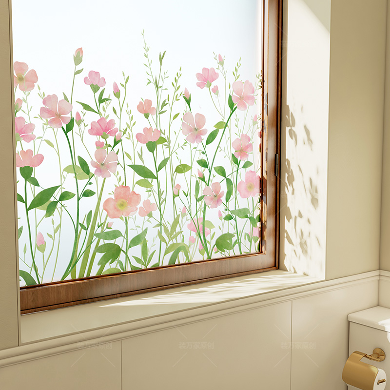 法式复古玻璃贴纸厨房卫生间贴膜