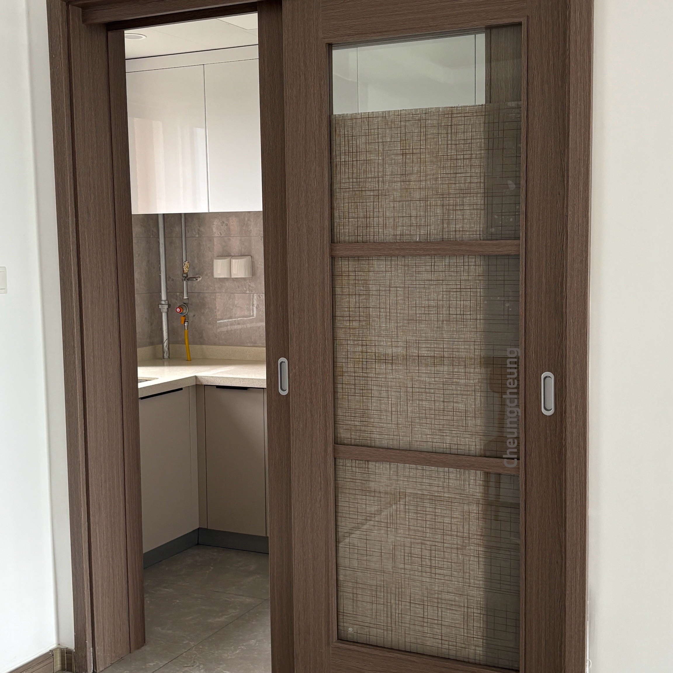 日式文艺复古仿麻布纹理窗户贴膜