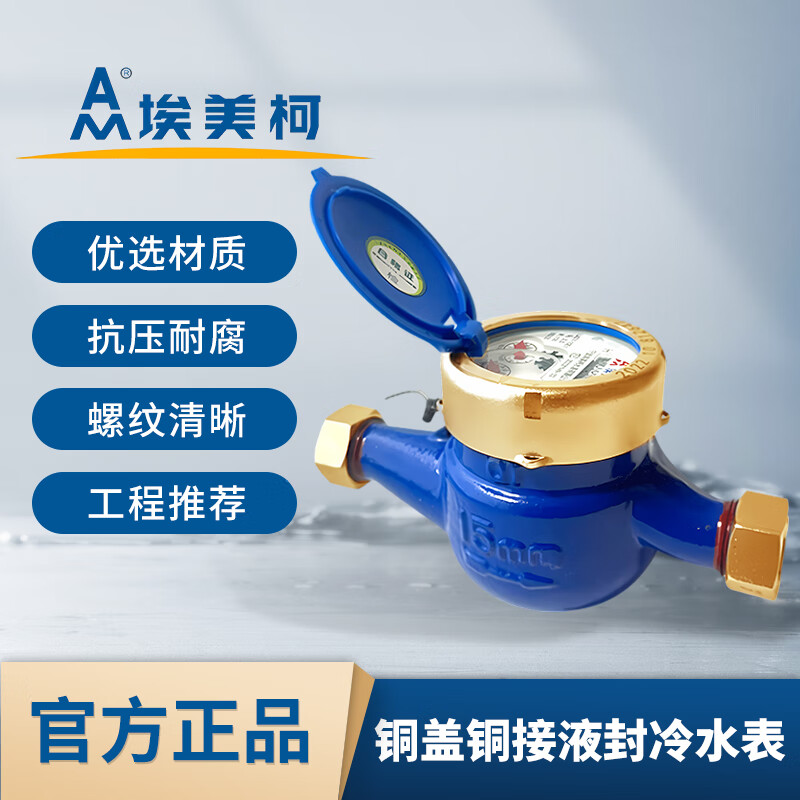 正品埃美柯4分6分水表LXSY-E铁壳灵敏水表家用机械数字冷水表062Q