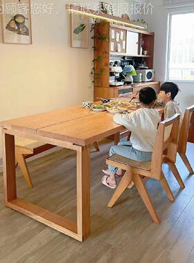 莫比恩同款餐原木桌子木工实作台用长条书桌桌白蜡家木49738餐桌