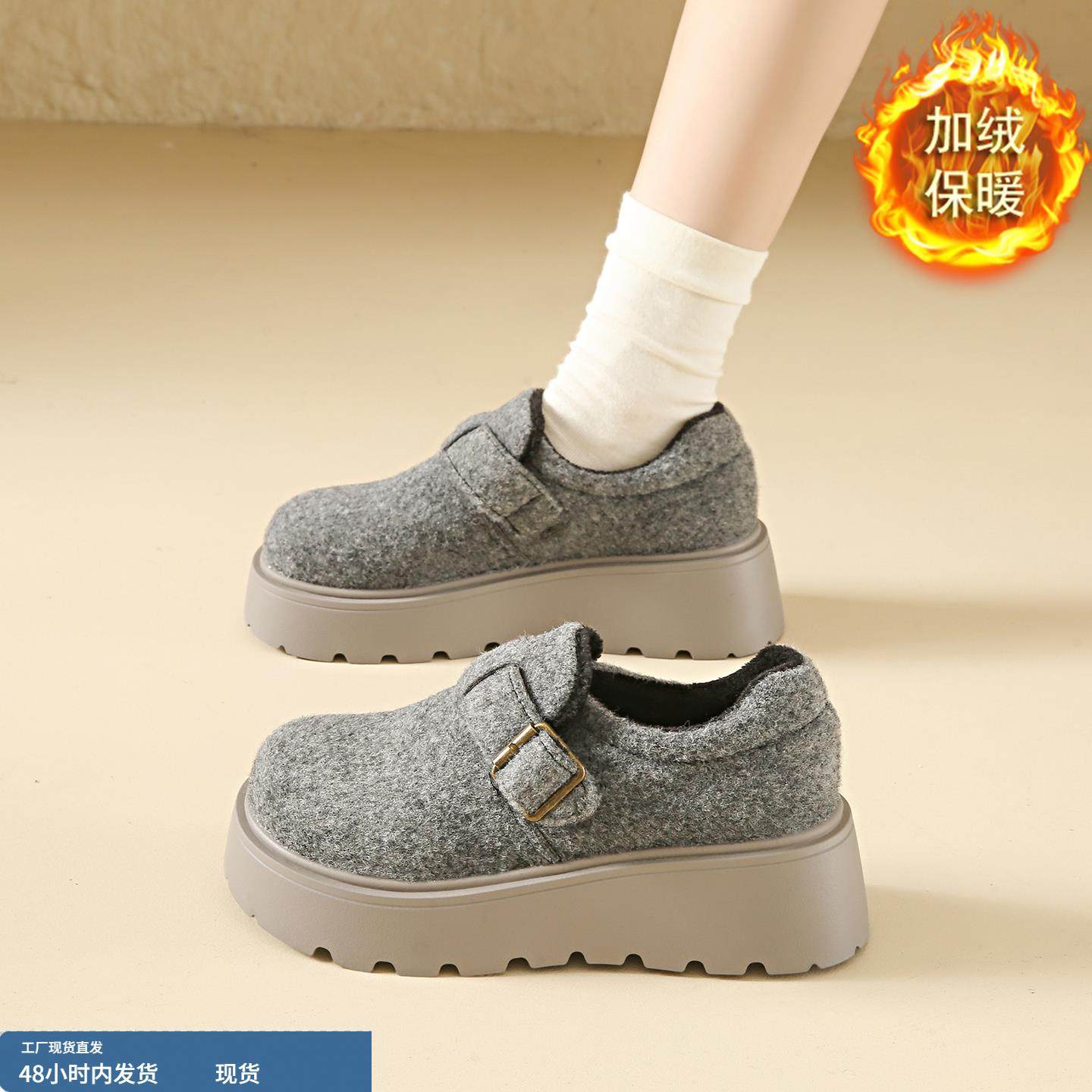 赵露思同款加绒爆款勃肯鞋女冬季2025新款软底穆勒鞋百搭厚底棉鞋