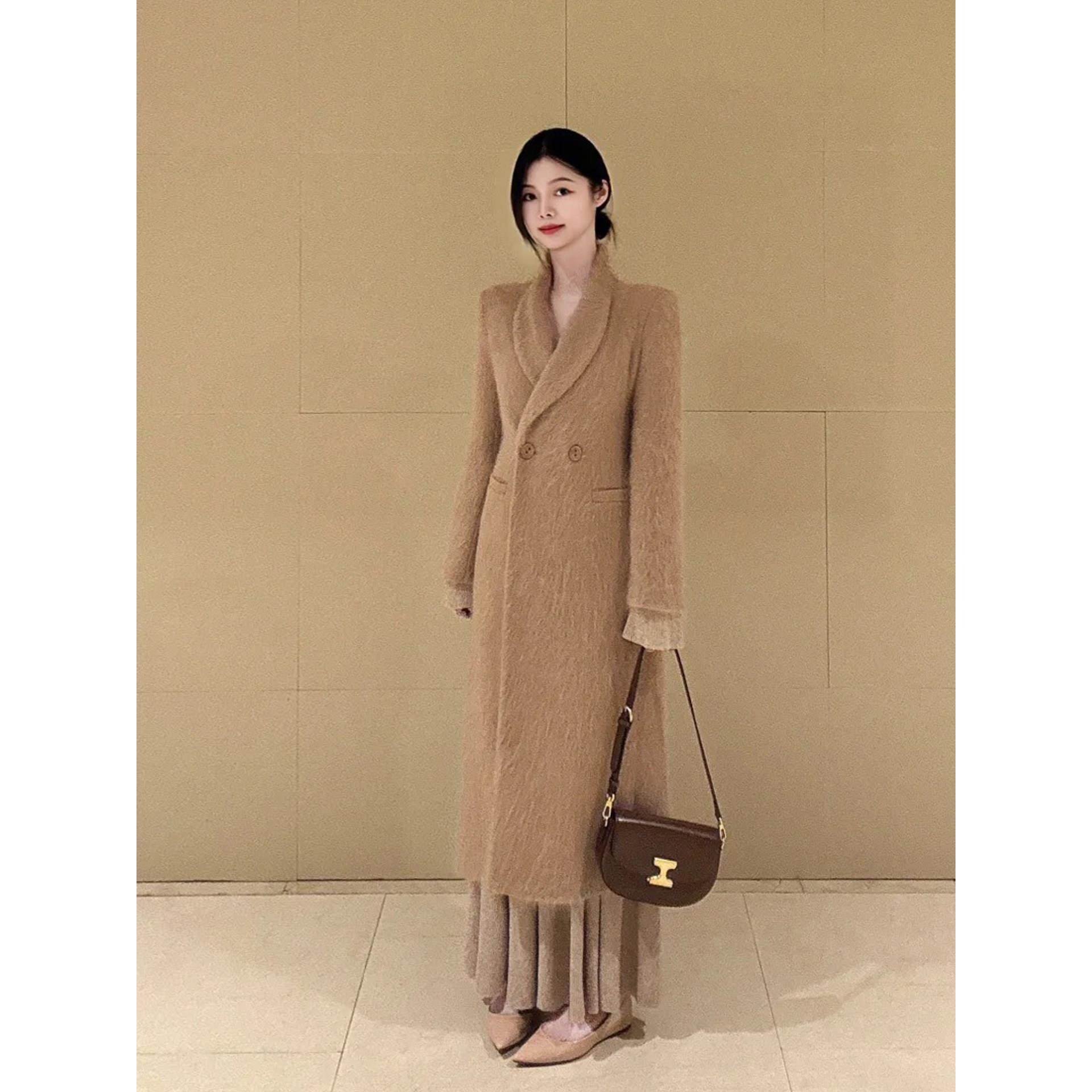韩系英伦风驼色双排扣毛呢外套女秋冬季通勤气质显瘦长款呢子大衣,运动/瑜伽/健身/球迷用品,广场舞套装,淘宝优惠券,粉丝福利购,淘宝优惠卷