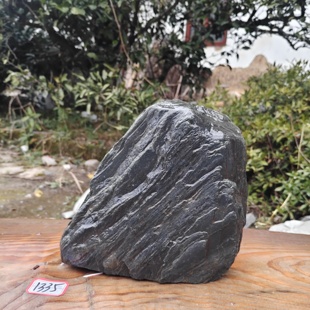 原生态溪流石鱼缸造景青石片石一石成景大石头庭院造景乌龟垫脚石