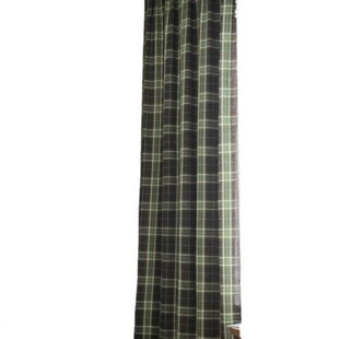 圣诞红绿格子窗帘成品 1乐轩秀新品 复古小窗厨房帘半遮光飘窗