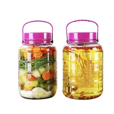 泡酒玻璃瓶带龙头家用带盖泡菜坛子腌菜糖蒜罐子10斤青梅酒密封罐