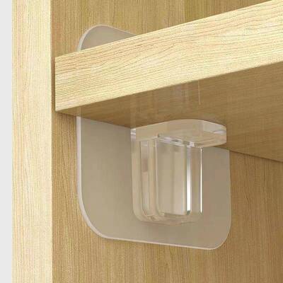 No-drill shelf support brackets, adhesive layer supports for