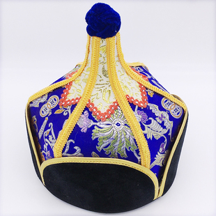 儿童蒙古高顶帽演出服装配饰男童舞E蹈演出帽蒙古族小孩帽子搭配