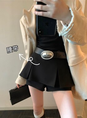 区区欧阳亚银做旧定制五金黑色皮带女休闲时尚设计感小众百搭腰带