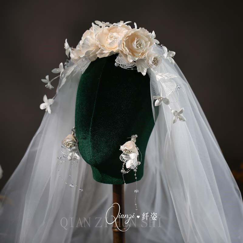超仙港风手工花朵头纱立体花瓣灵气新娘结婚头饰婚纱跟妆旅拍配饰,服饰配件/皮带/帽子/围巾,头纱,淘宝优惠券,粉丝福利购,淘宝优惠卷