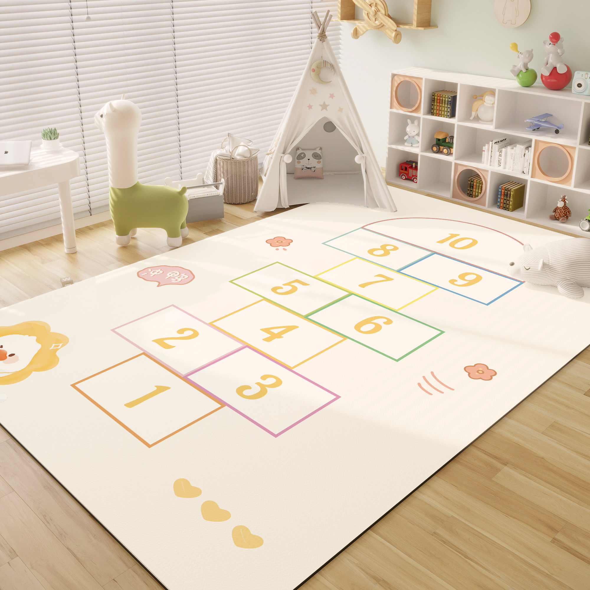 儿童房地毯客厅卧室免洗可擦PVC阅读区地垫宝P宝爬爬垫防水防污垫