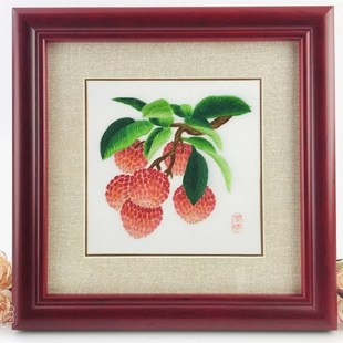 紫云阁广绣粤绣纯手工刺绣 红荔红棉牡丹 岭南广府文化纪念品