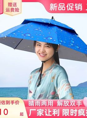 戴在头上的雨伞带超轻伞帽特大号A下雨天戴的帽子雨伞帽头戴式儿