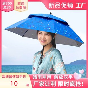 戴在头上的雨伞带超轻伞帽特大号A下雨天戴的帽子雨伞帽头戴式儿