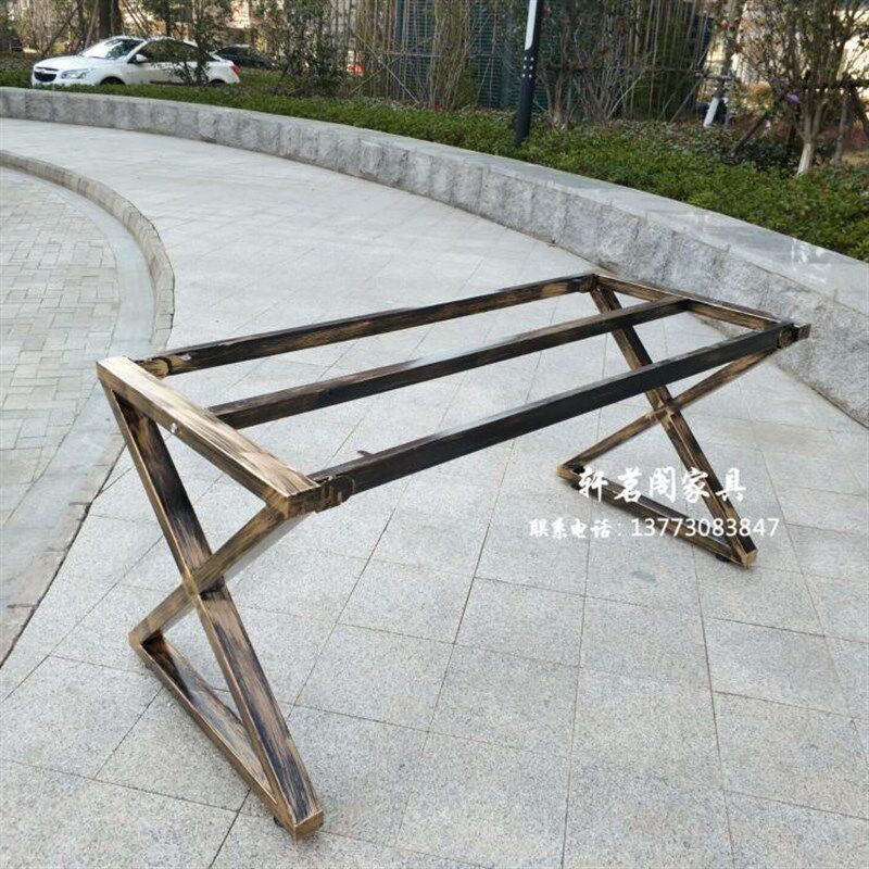 会议桌工作台支架办公桌 桌腿 餐桌铁架书桌架 支架 桌脚铁架子