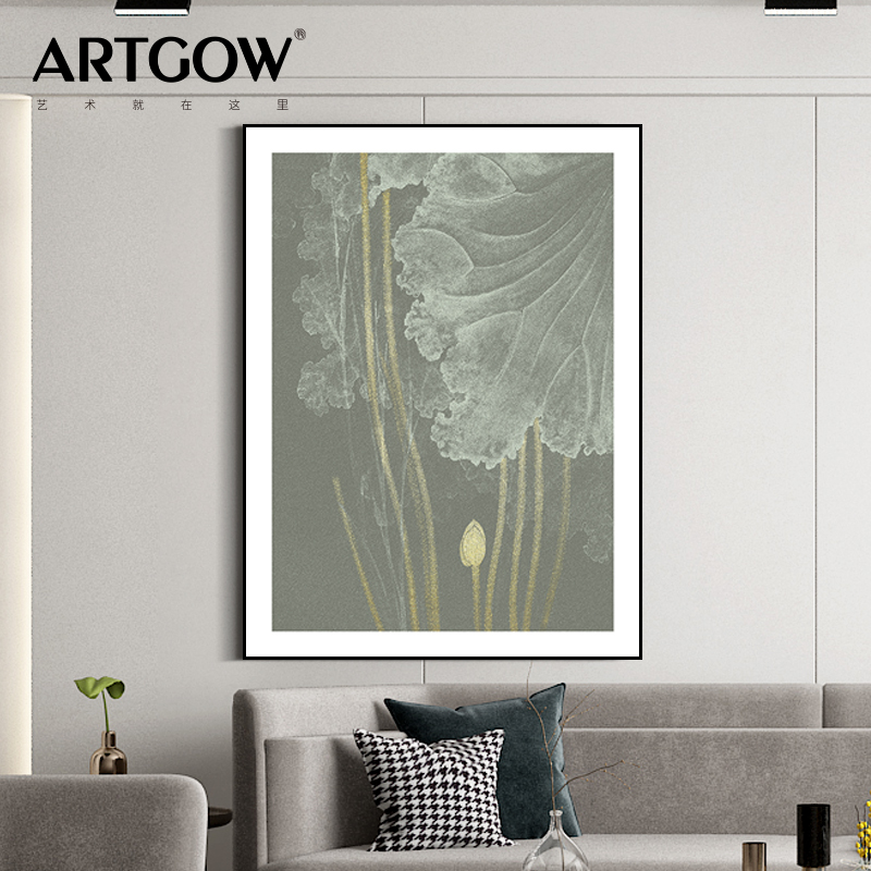 现代简约客厅装饰画n沙发背景墙挂画植物花卉立体实物画肌理装置图片