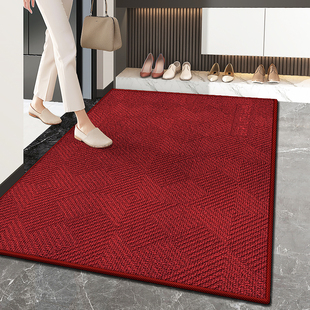 现代简约轻奢入户门地垫红色大门口进门门店防滑耐脏脚垫玄关地毯