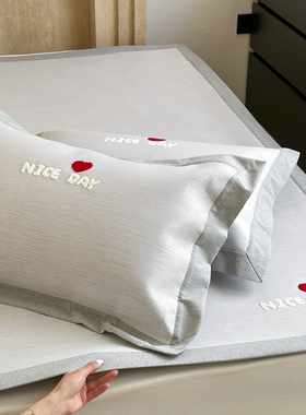 简约气质灰色床笠k式冰丝席三件套 A类凉席可水洗折叠软席空调席