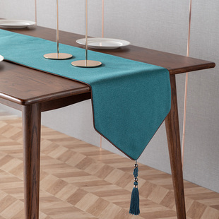 新中式轻奢防水桌旗简约现代客厅餐桌茶几电视柜鞋柜玄关柜定制