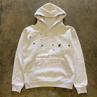 空中 重磅 鸟小众高街男女连帽卫衣 450克抗起球美式 7vn7vn7vn