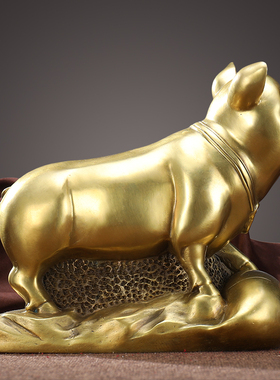 招财纯铜猪摆件大号十二生u肖金猪D家居客厅装饰办公室开业生日礼